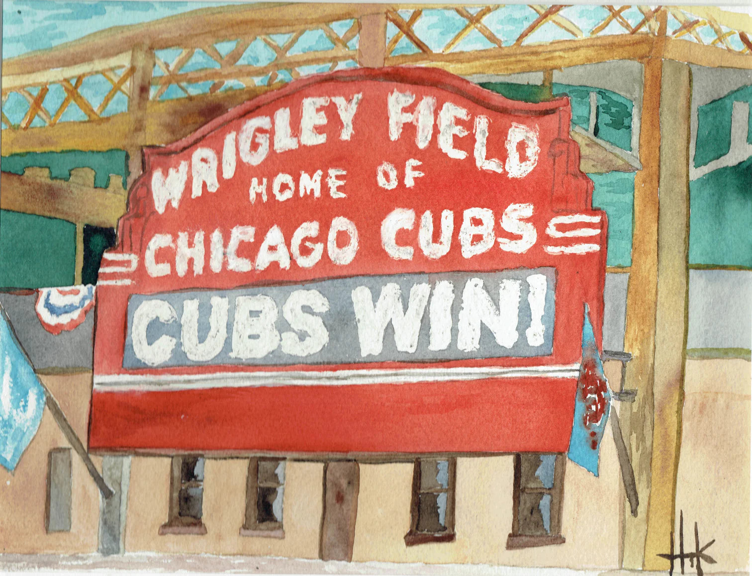 CUBS WIN - PAINTING