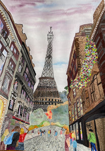 EIFFEL TOWER VIEW FROM AVENUE DE LA BOURDONNAIS - CARDS