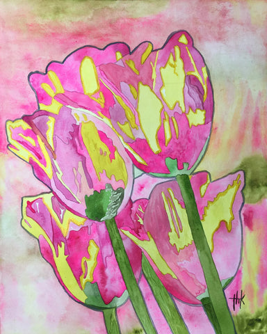 PINK TULIPS - PAINTING