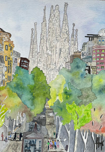 SAGRADA FAMILIA RISES ABOVE BARCELONA