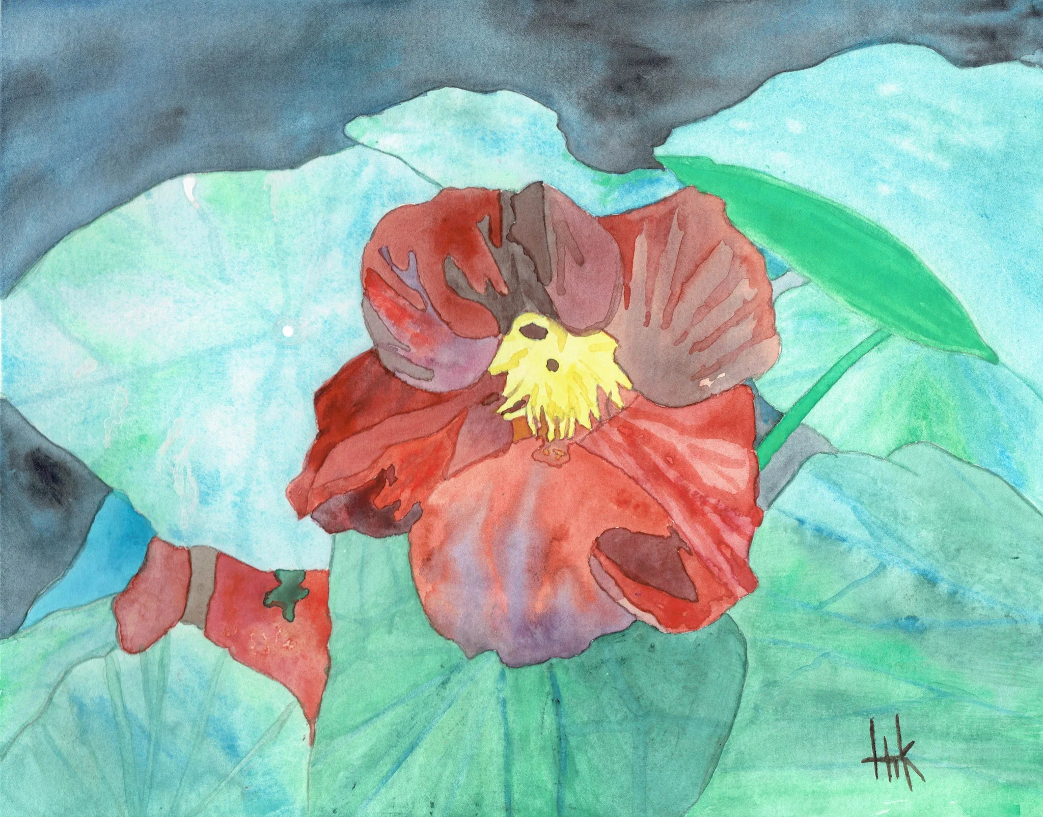 STUDY OF RED FLOWER - CARDS