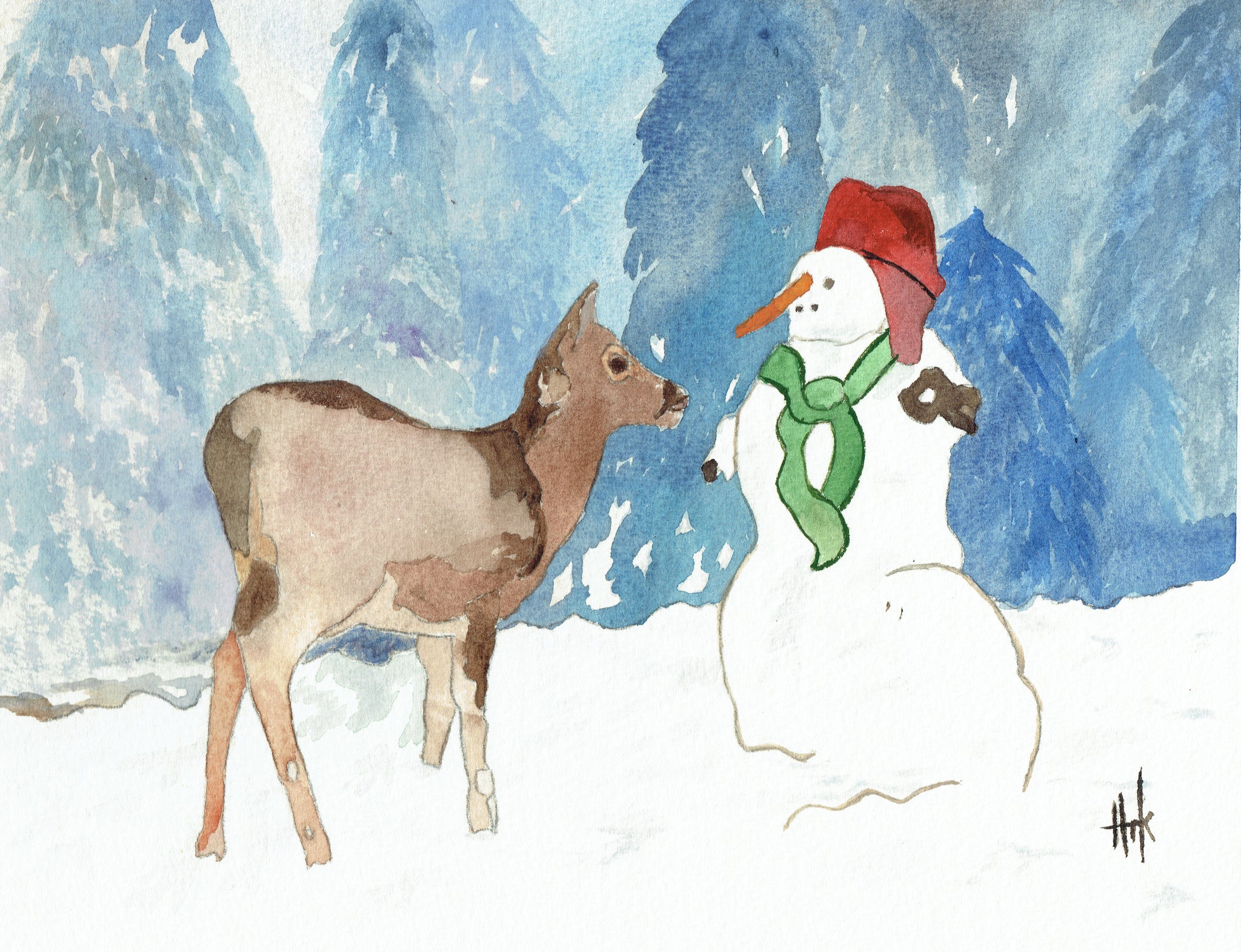 DEER AND SNOWMAN