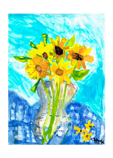 VASE OF YELLOW FLOWERS - CARDS