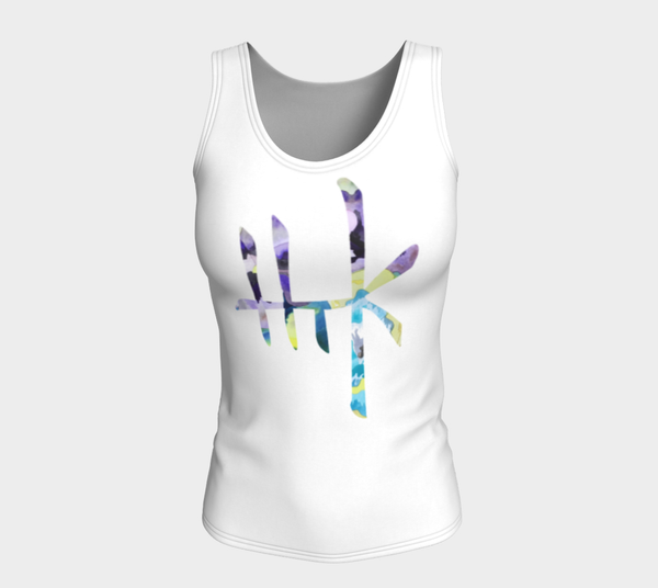 Fitted Logo Tank (Long Fit) - Spring Flowers
