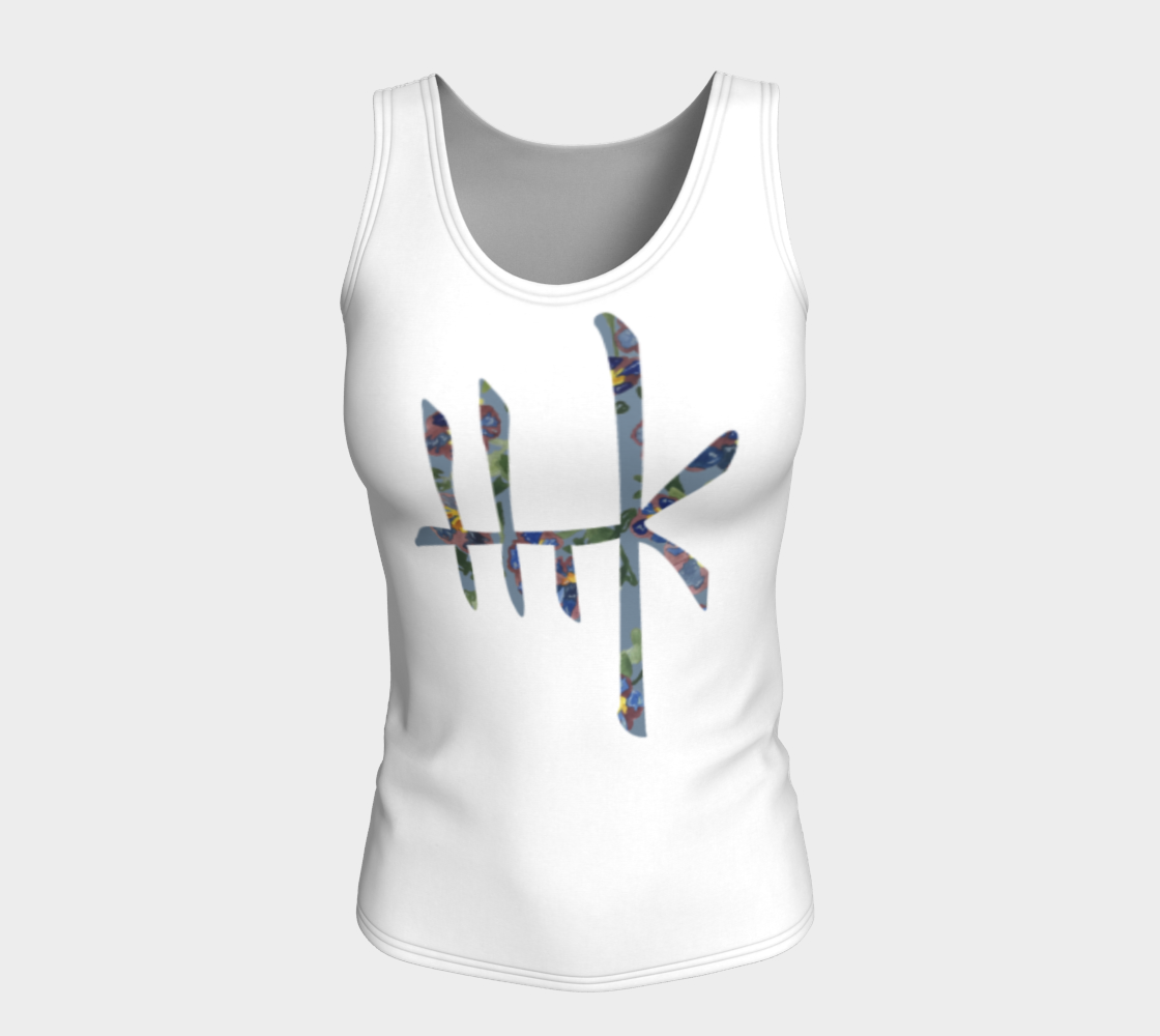 Fitted Logo Tank (Long Fit) - Floral Vines